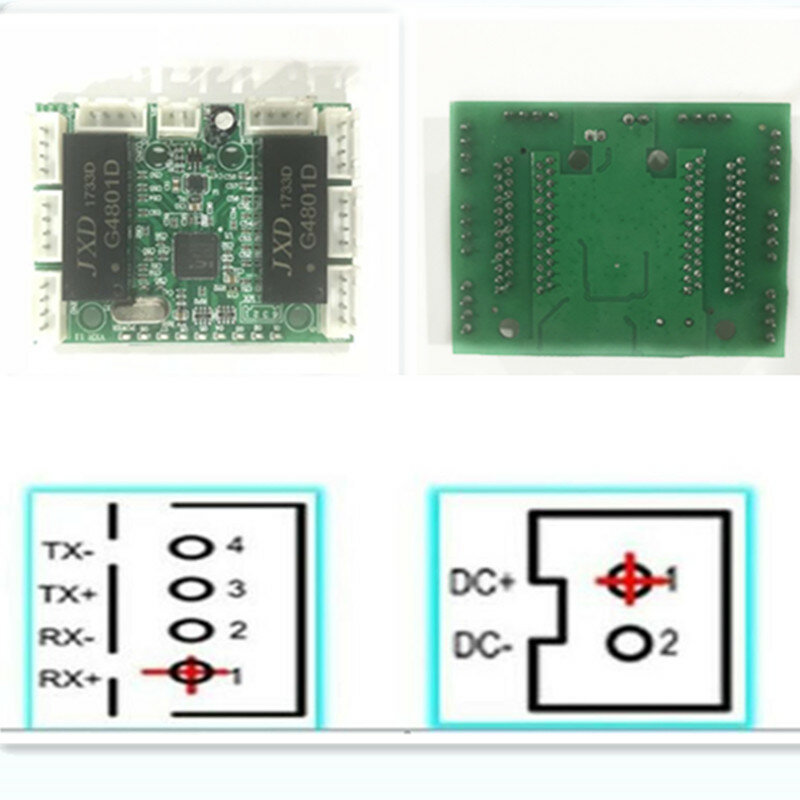8 Pin Dòng Thiết Kế Mini Switch Bảng Mạch Cho Ethernet Mô Đun 10/100Mbps 8 Cổng PCBA bảng LED Mô Đun