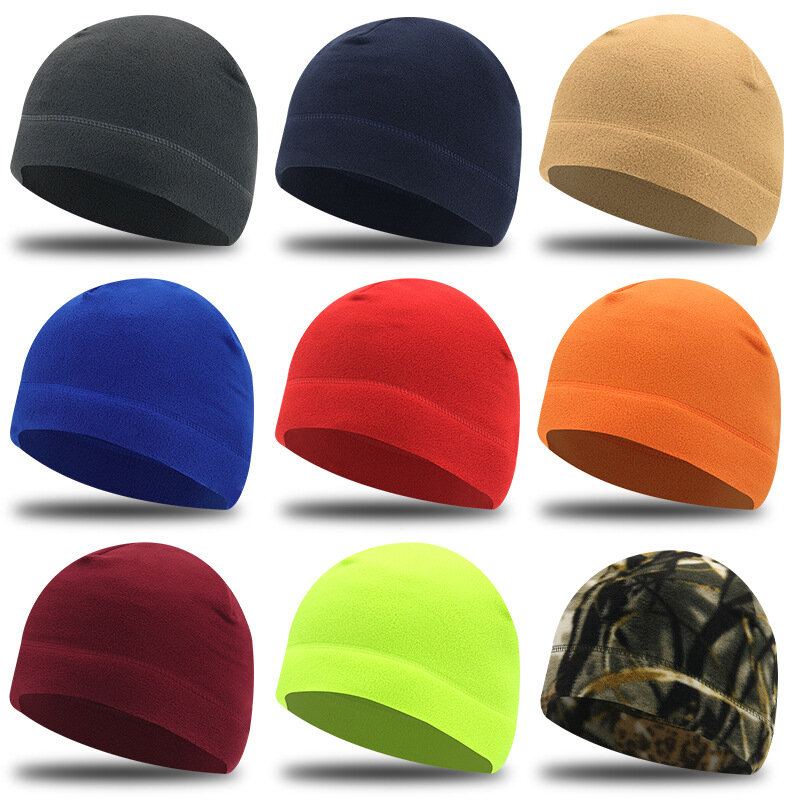 남녀공용 방풍 폴라 플리스 따뜻한 비니 모자, 부드러운 편안한 스키 사이클링 모자, 가을 겨울 모자