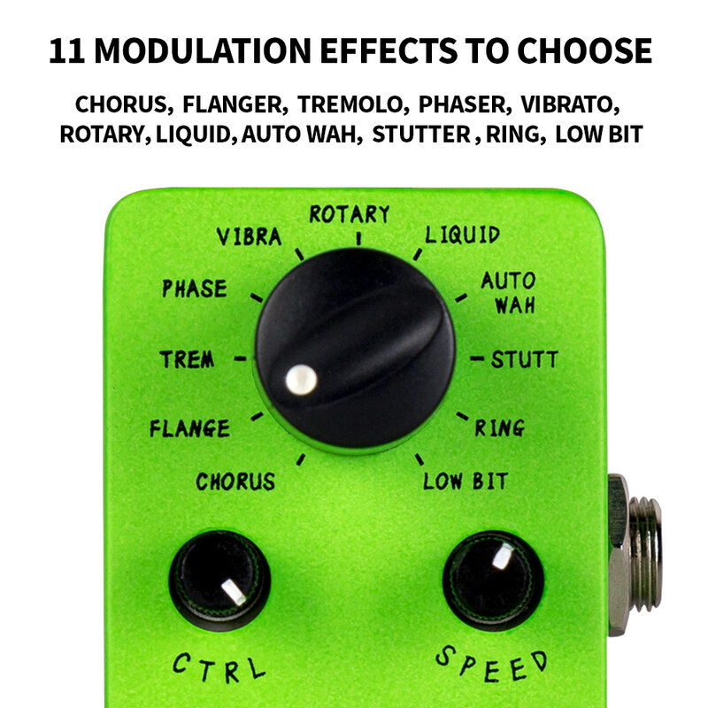 Pedal de modulação flamma fc05, pedal multiefeitos para guitarra, 11 modos, tremolo phaser
