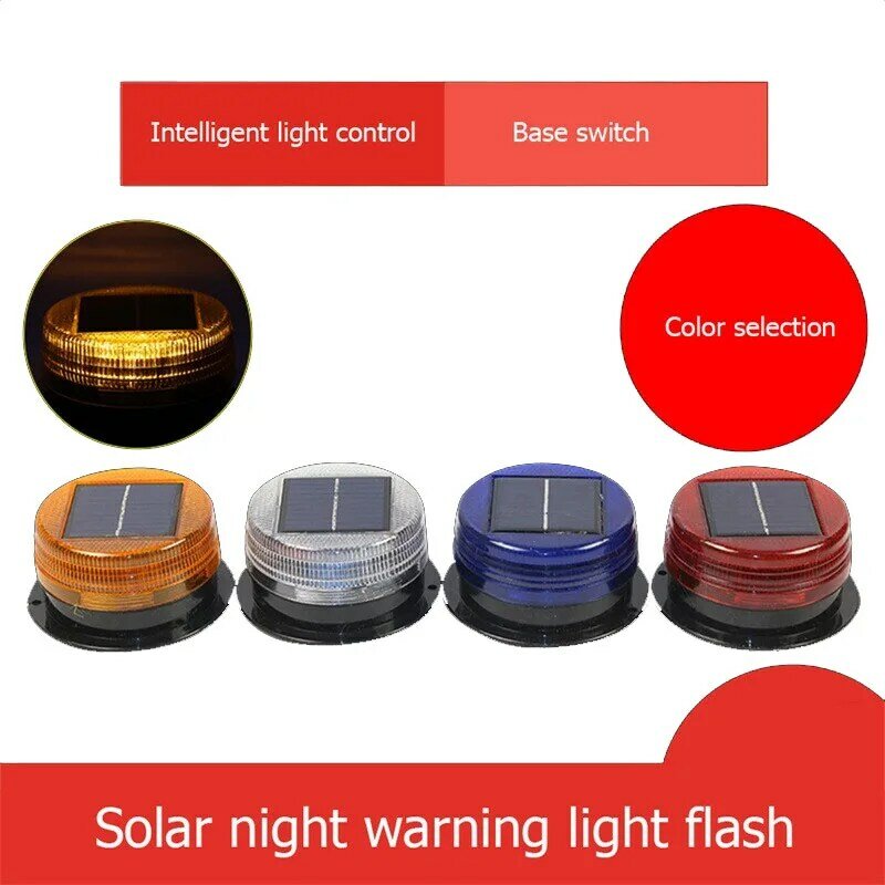 Solar Warning Flash Beacon Indikasi Darurat Lampu LED Mobil Berputar Lampu Keselamatan Lalu Lintas Magnet Langit-langit Box Flash Strobe