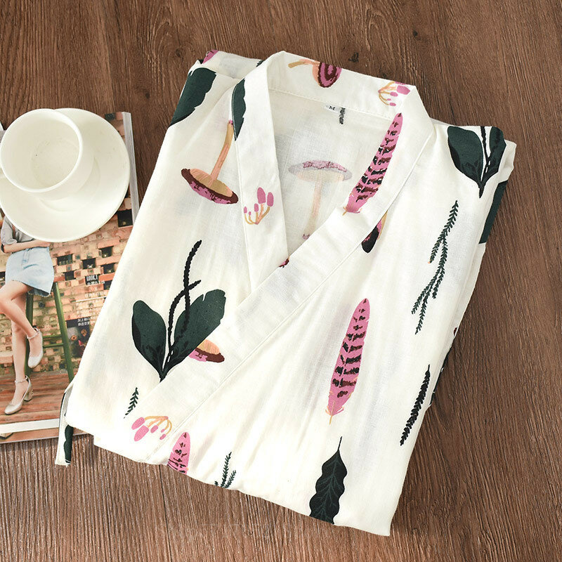 Ensemble de vêtements pour amoureux japonais, kimono imprimé chat Kawaii, pyjama Steaming Wear, peignoir homme et femme, chemise de nuit, Japon, 2 pièces