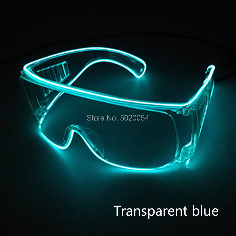 10 Colors LED Light up Glasses Transparent Frame Protective Glasses Dust-Proof Dust-Fog Goggles Riding Glasses Supplies