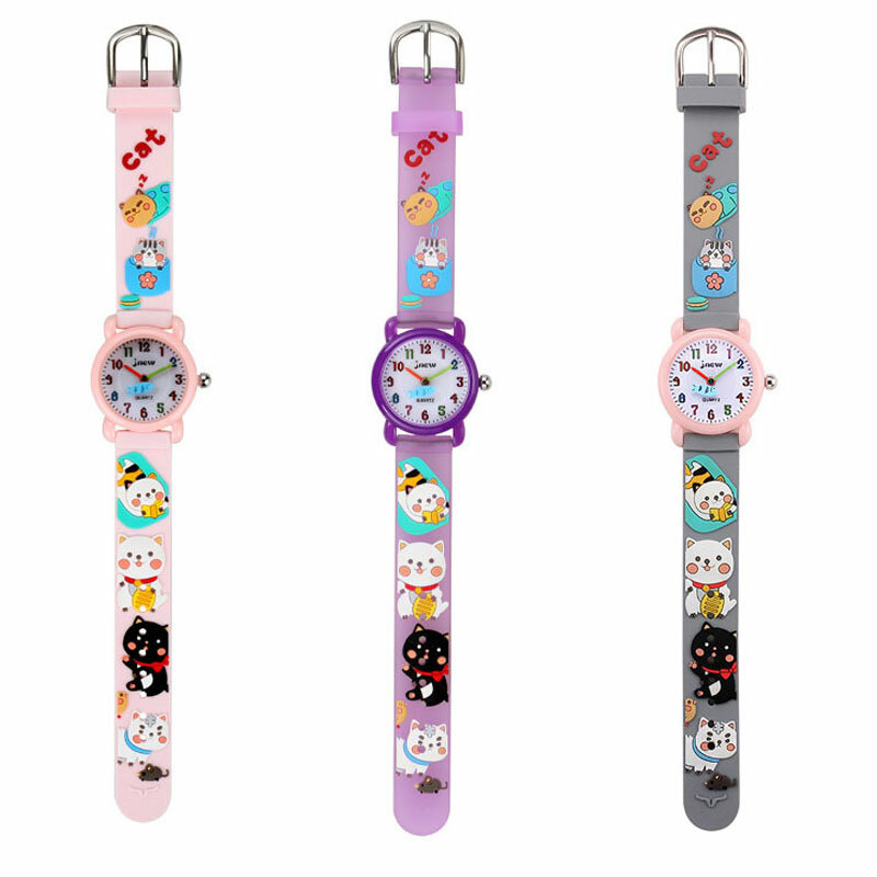 Relógio de pulso infantil de silicone, relógio de quartzo impermeável com desenhos animados do gato, para crianças, lazer, esportes, menina, menino, 2021