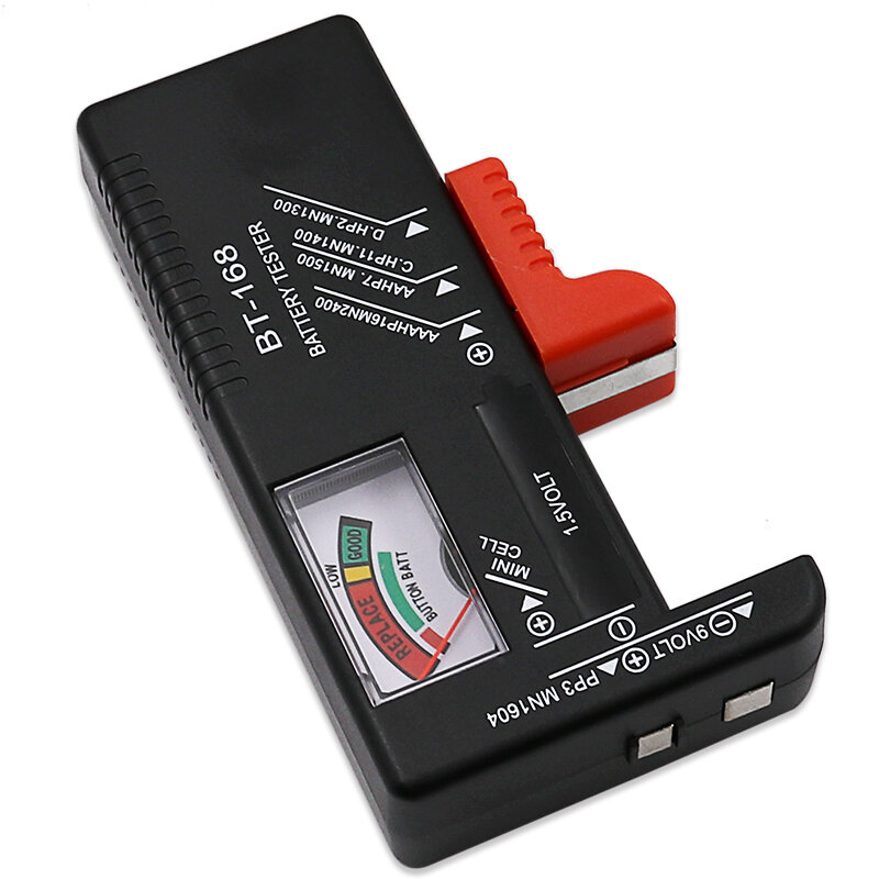 BT-168 aa/aaa/c/d/9v/1.5v baterias universal botão célula cor codificado medidor indicam volt verificador bt168 potência