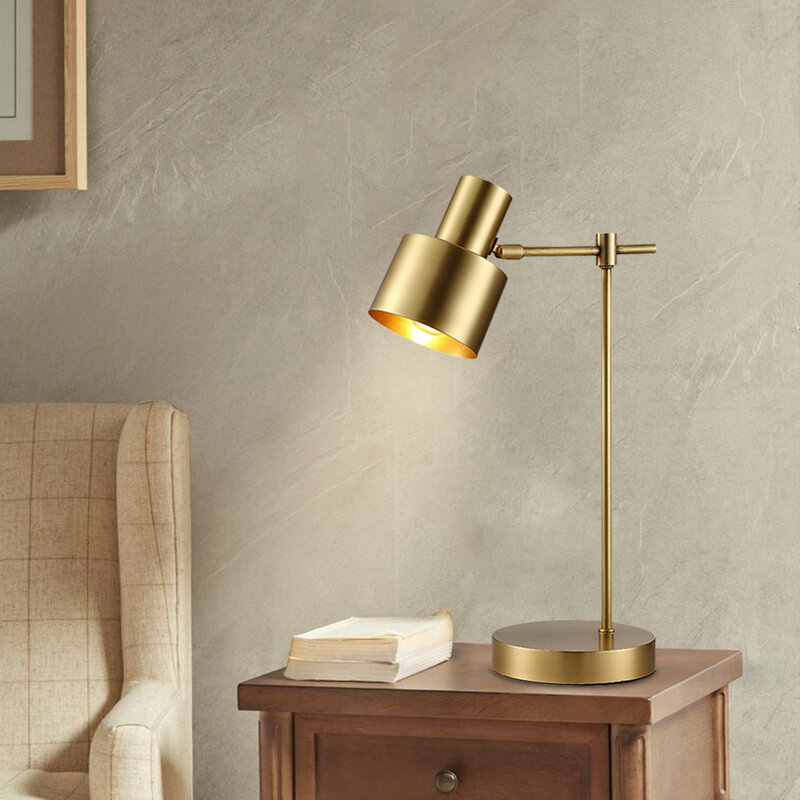 Luminária de mesa nórdica de cobre, lâmpada e27, decoração de arte, dourada, para quarto, cabeceira, sala de estar, estudo