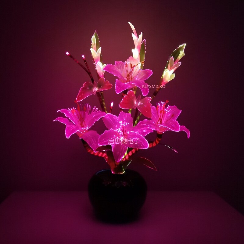 Najnowszy dynamiczny wróżka lilia motyl dekoracja ślubna led nowość artystyczny światłowód kwiat świąteczne przyjęcie noworoczne sklep