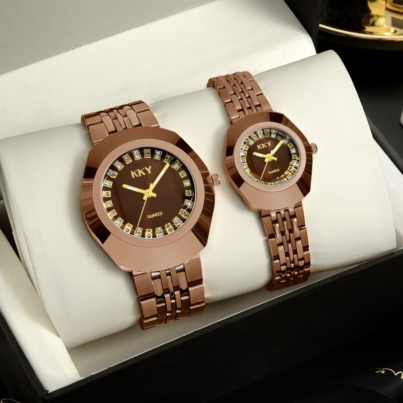 Relógio de café criativo para casal, relógios amantes, marca de luxo superior, KKY ouro, relógio de quartzo impermeável, novo relógio, 2022, 24