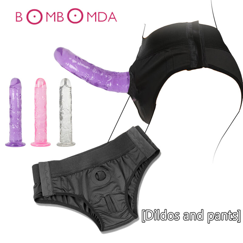 Höschen Spielzeug Dildo Höschen Freien Vibrator EroticToys Tragbar Für Lesben Erwachsene Sex Spielzeug Gurt Auf Penis Dildos Für Frauen
