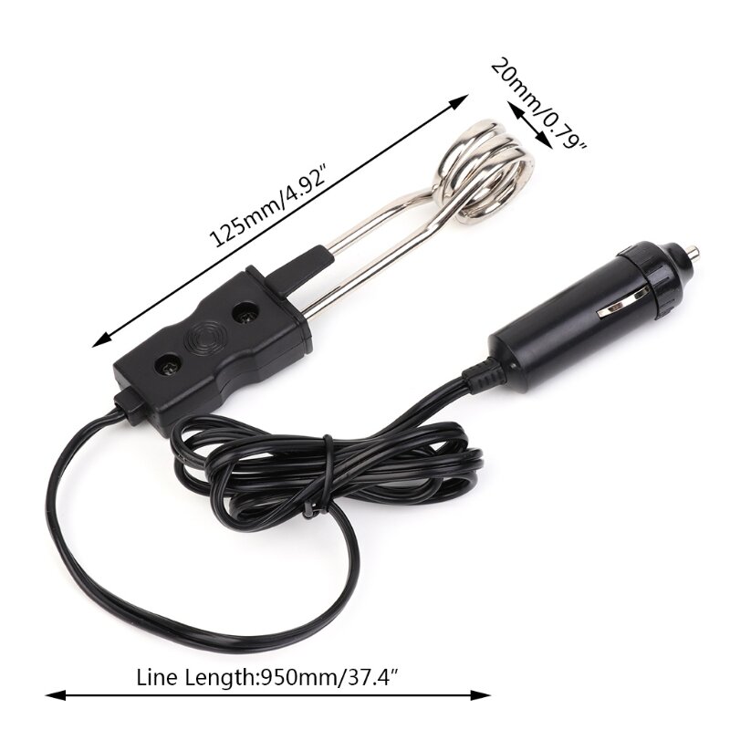 24V Portable Electric Car Boiled Water Tea Immersion Heater For Camping Picnic