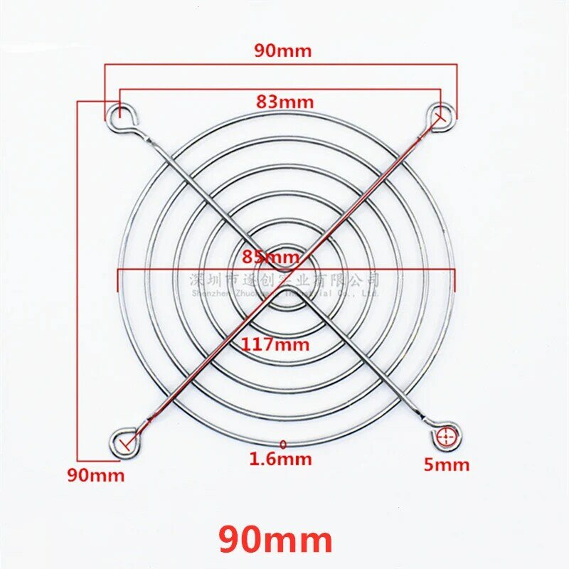 Rejilla protectora de ventilador de Metal para PC, 30mm, 40mm, 50mm, 60mm, 70mm, 80mm, 90mm, 110mm, 120mm, 135mm, 140mm