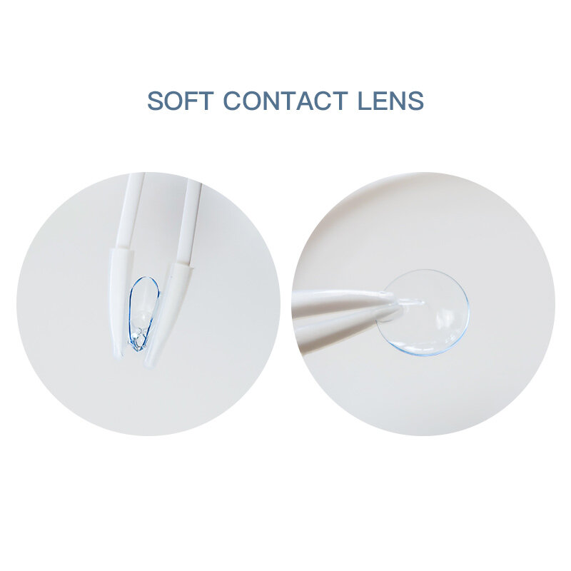 Lentes de contato da miopia de OVOLOOK-2PCS/par para lentes transparentes da prescrição da correção da visão com contatos dos olhos de diopters 14mm