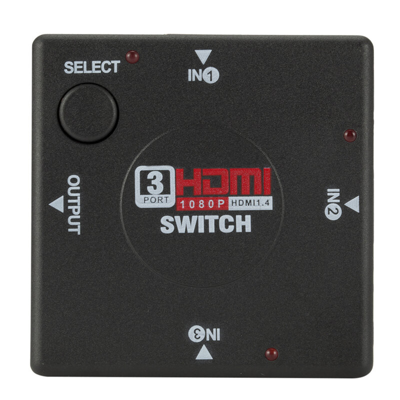 Interruptor de 3 entradas HDMI y 1 salida, Mini conmutador de 3 puertos hembra a hembra, Selector de caja divisora para HDTV 1080P, conmutador de vídeo