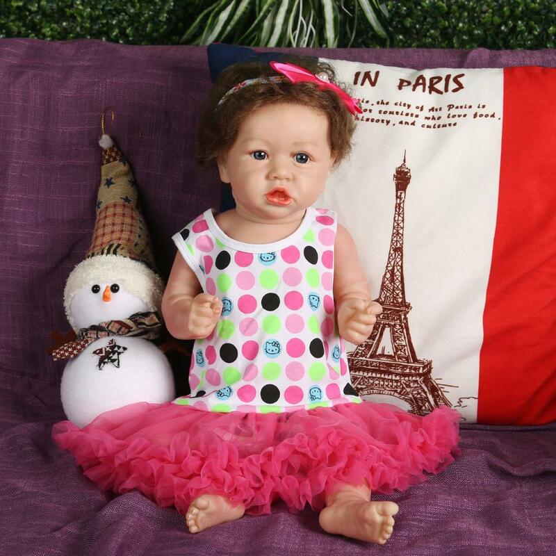 22 pulgadas, serie Saskia, bonita muñeca Reborn realista de silicona Nola, conjunto de accesorios para disfraz de bebé, Bestmate para niñas (la tela es al azar)