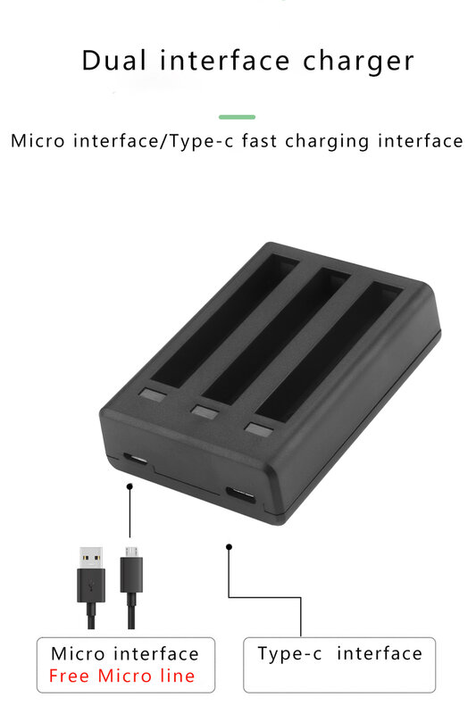 Batterie Rechargeable pour Insta360 ONE X2, 1800mAh, avec chargeur LED à 3 fentes, accessoires pour caméra d'action, pour Insta 360 ONE X2