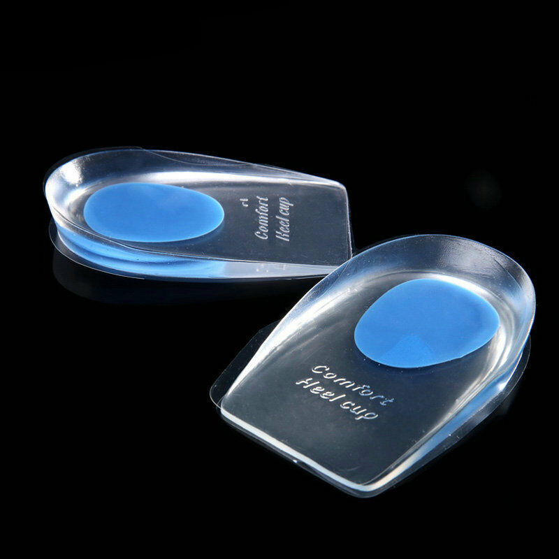 1pair Soft Silicone Gel Insoles for heel spurs pain Foot cushion Foot Massager Care Half Heel Insole Pad Height Increase insert
