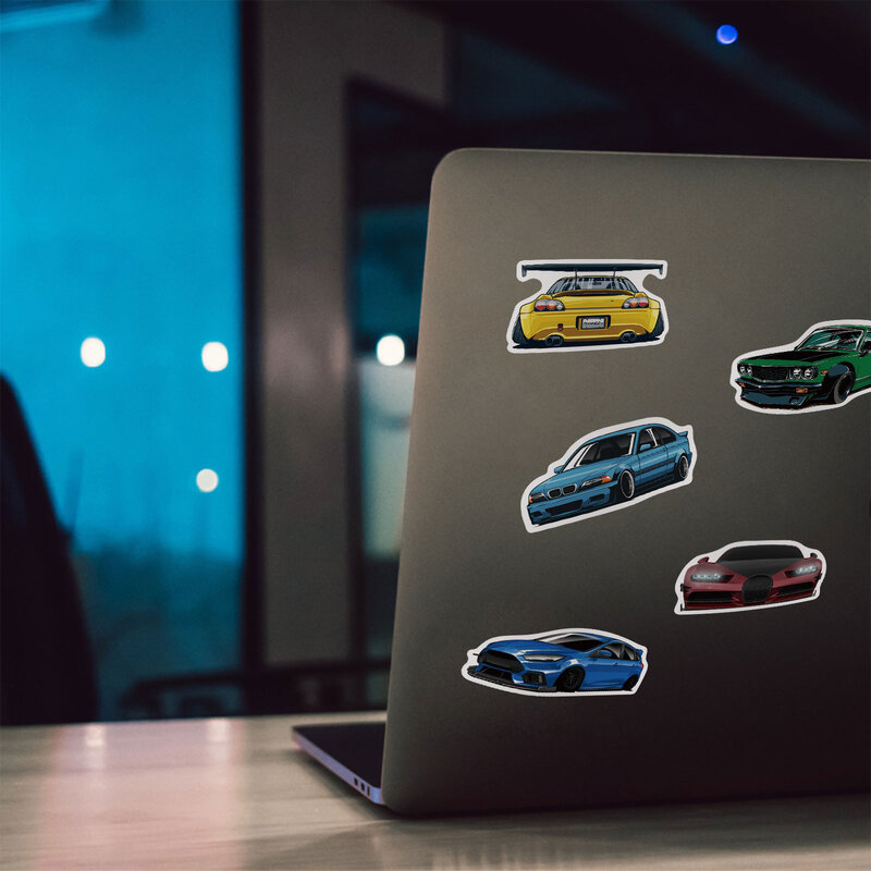 50 Stuks Retrofit Race Auto Graffiti Stickers Laptop Gitaar Bagage Fiets Skateboard Waterdichte Sticker Sticker Kid Speelgoed