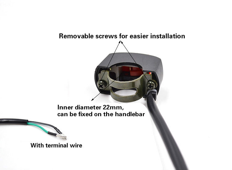 Interruptor de luz Universal para manillar de motocicleta, pulsador de apagado para Moto, Motor, ATV, bicicleta, cable de 50cm