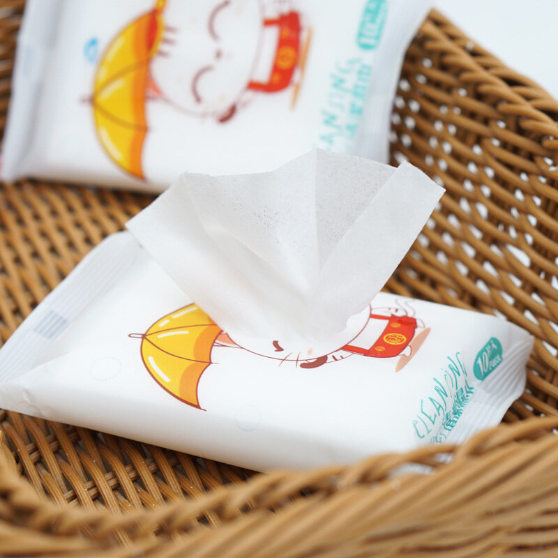 100PS/10 paczek Mini przenośny pielęgnacja twarzy bawełniany ręcznik dla dzieci dorosłych jednorazowe chusteczki nawilżane chusteczki nawilżane na zewnątrz podróży zdrowia
