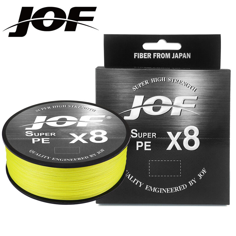 JOF-Brand Linha de Pesca Trançada Super PE, Multifilamento, 150m, 300m, 500m, 8 Fios, 15 -100LB