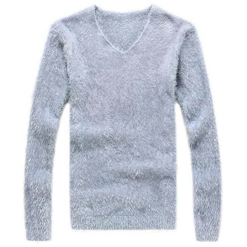 Mcikkny модный мужской зимний свитер, вязаный пуловер, мужской кашемировый топ с v-образным вырезом, одежда