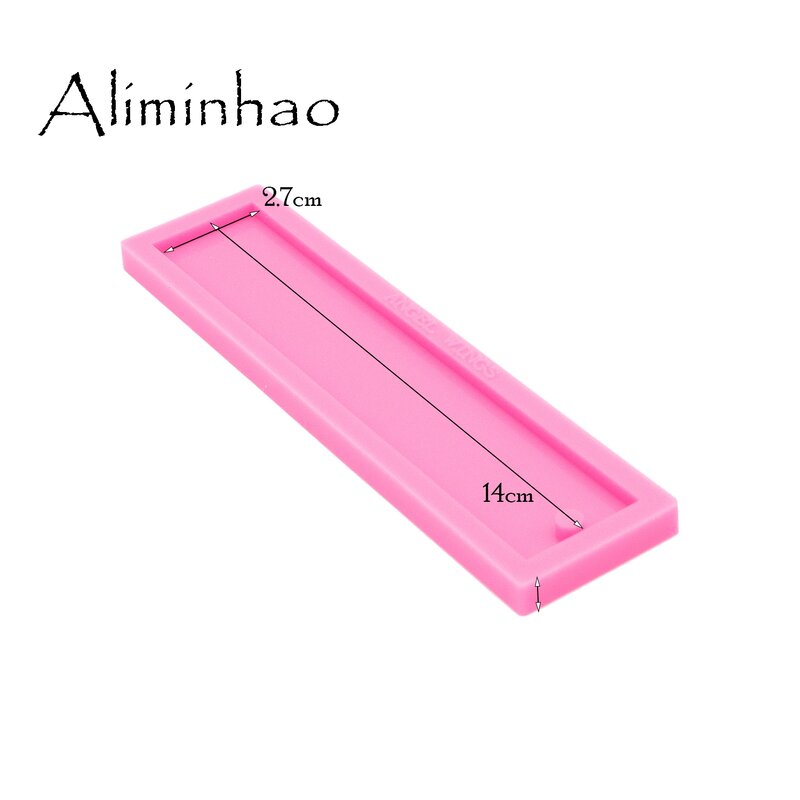 DY0527 Shiny Glossy UV Resin Liquid Silicone Mold Rectangle Bookmarks Resin Craft Moulds for DIY Pendant Charms Making Jewelry