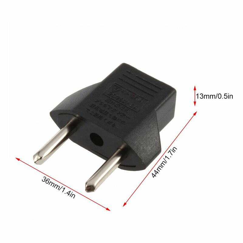 1PC Universal EU Adapter Plug 2 Flat Pin 2 Round Pin Plug Socket Power Charger Travel Necessity Household Use EU Plug