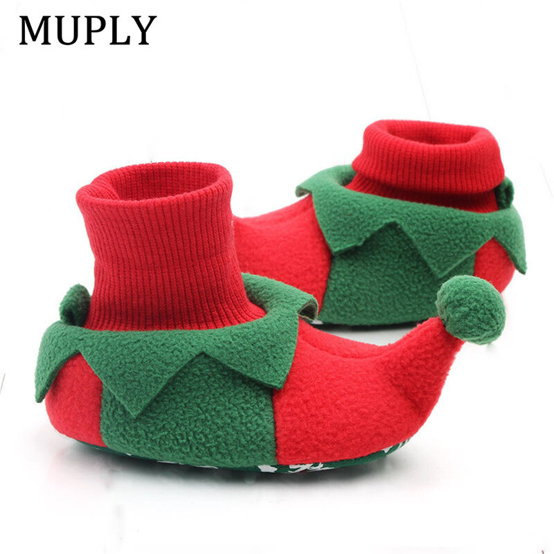 Зимние ботинки для маленьких девочек и мальчиков; Очень теплая обувь; Рождественская обувь для первых шагов; Нескользящая обувь для новорожденных; Обувь для маленьких девочек