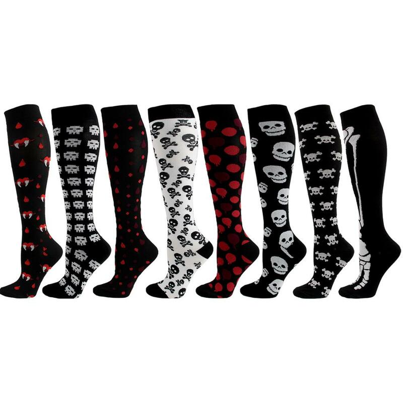 Winter Compression Stockings Nylon Hot Air Skull Halloween Sport Reduce Varicose Veins Muscle Fatigue Wholesale Dropshipping