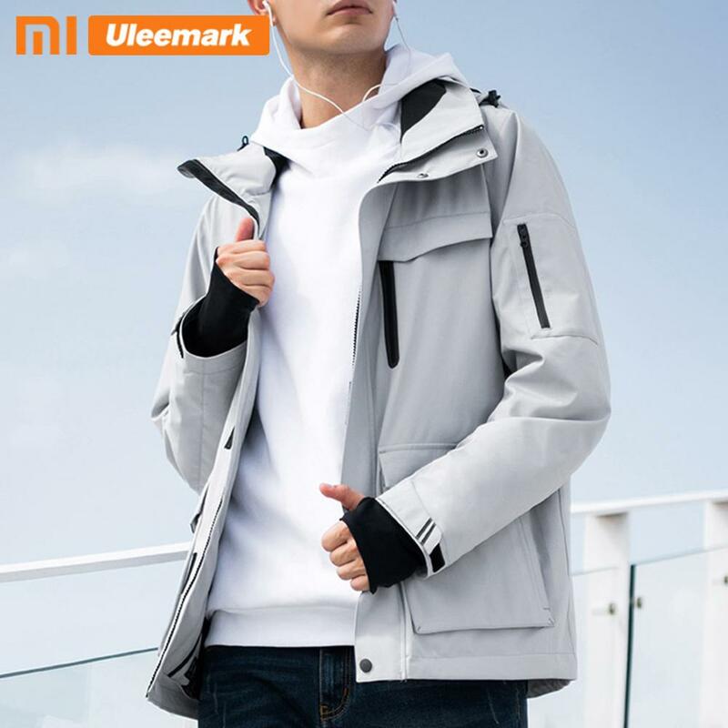 Xiaomi Men's Waterproof Jacket Lightweight Packable Rain Coat Sport Jacket Hooded Windbreaker Uleemark