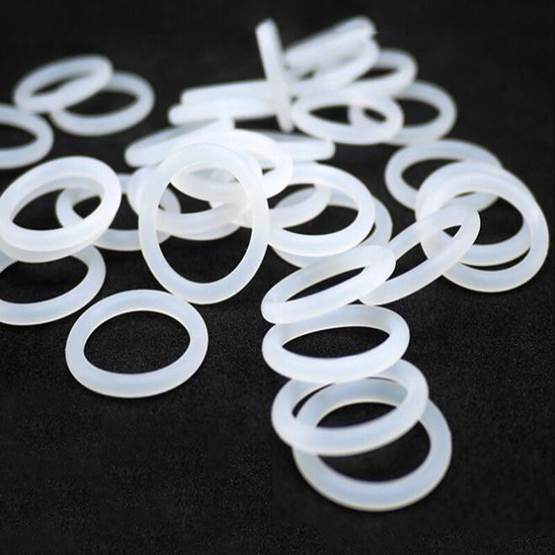 Wire Dia 1mm White Food Grade Silicon Rubber O-Ring Seals Washer OD 5-50mm