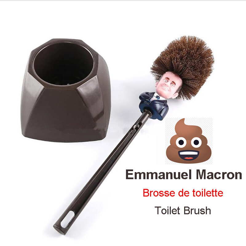 Toilet Brush WC Borstel Emmanuel Macron Brosse Original Trump Toilet Brush Make Toilet Great Again Commander In Crap