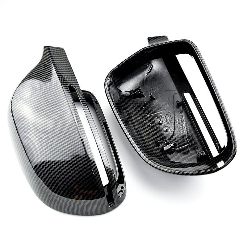 Heldere Zwarte Volledige Vervanging Met Clips Autodeur Side Spiegels Caps Achteruitkijkspiegel Cover Voor Audi A4 A5 B8 A3 8P A6 C6 Q3