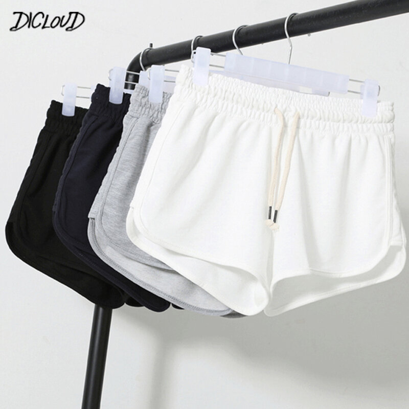 DICLOUD-pantalones cortos informales para mujer, Shorts femeninos de cintura alta, color blanco y negro, holgados, sexys, para playa, S-XXL