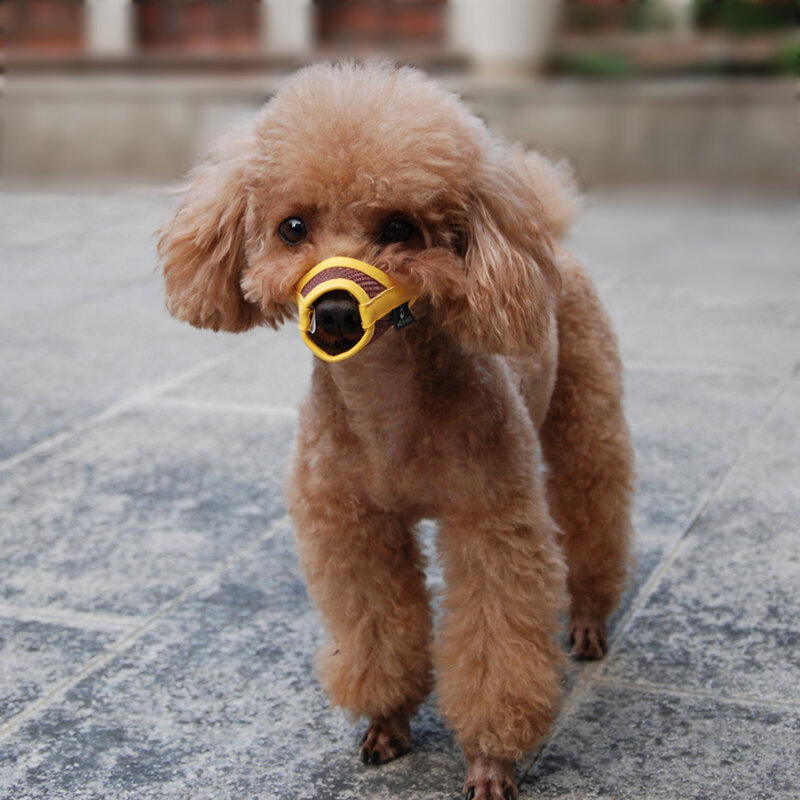 Dog Muzzle Puppy Small Medium Large dog Leatherette Nylon Mesh Muzzle  Pet muzzle