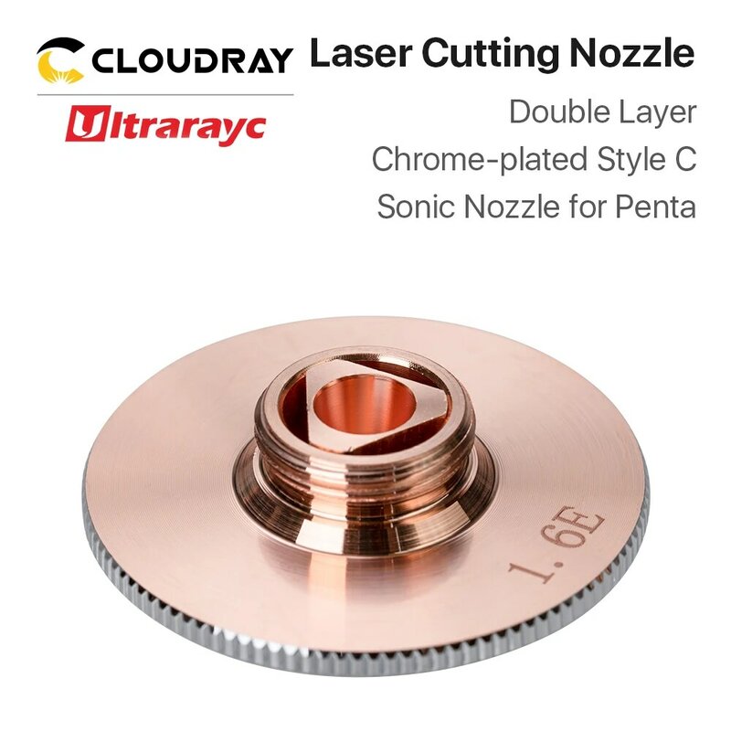 Ultrarayc-boquillas láser cromadas de doble capa, calibre D28, 1,2mm-1,6mm, para Penta Sonic, corte de Metal