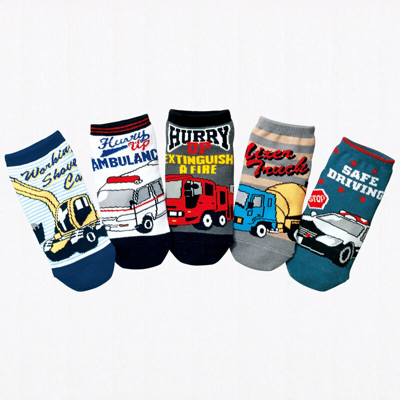 5pair Baby Cartoon Children Cotton Socks Spring Autumn New Design Boy Cute Suitable 4-6 Years Old For Wear Are Sole Absorb Sweat