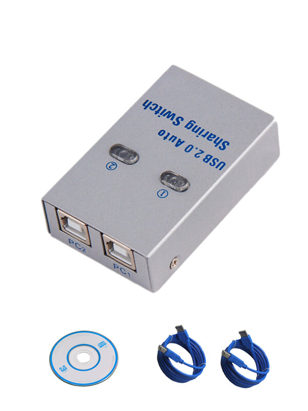 Divisor USB para Impressora, 2 Portas, Hub USB 2.0, 2 Portas, Sharer de Impressora, Compartilhar um dispositivo USB, 2 em 1out