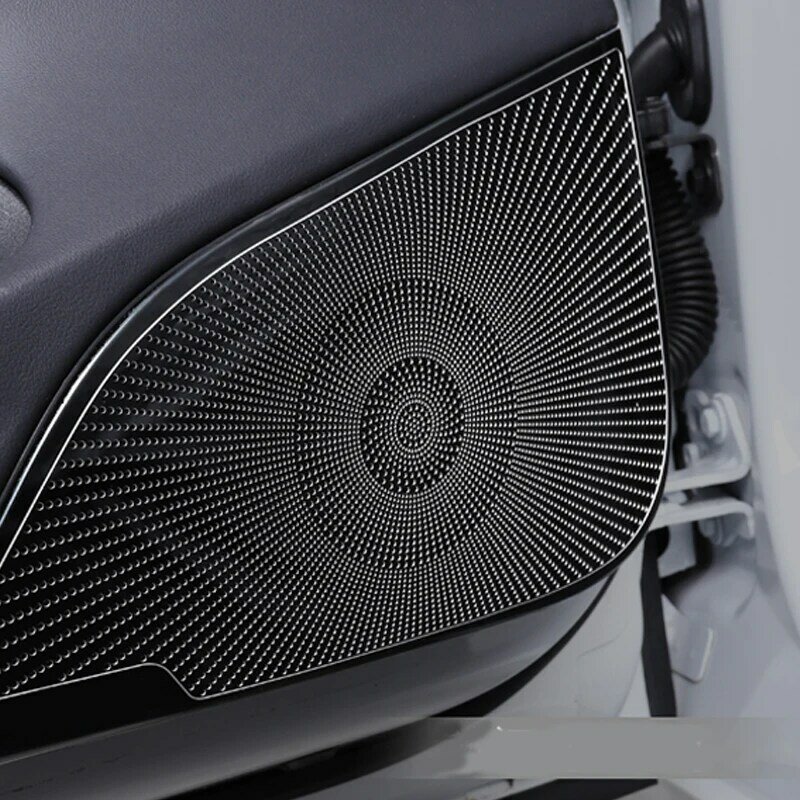 Cubierta de altavoz de pilar de puerta de coche, pegatina de insignia con emblema de Metal para Tesla modelo 3, Protector de Panel de Audio de coche, pegatinas de estilo de decoración