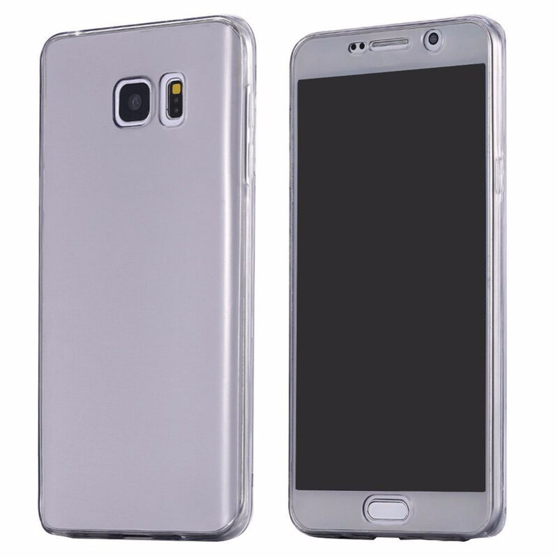 Trasparente 360 Gradi Full Body TPU Double Sided Cassa Del Telefono per Samsung Galaxy A3 A5 A6 A7 A8 A9 A10 a30 A40 A50 A60 A70 Più