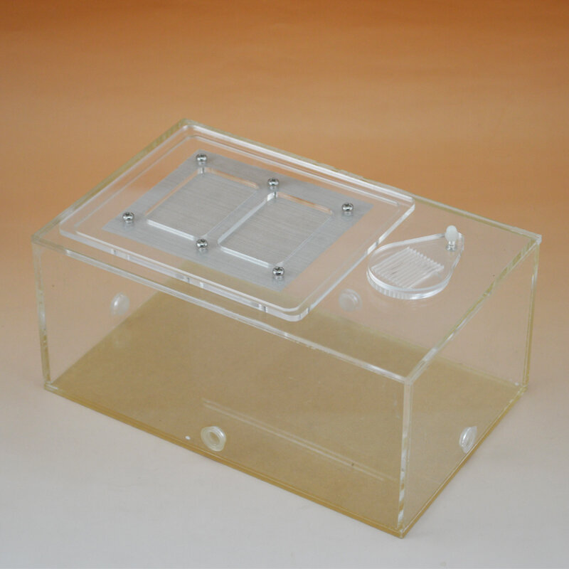 Акриловая коробка для домашних животных короб для кормления 19*12*9 см с 3 соединительными отверстиями
