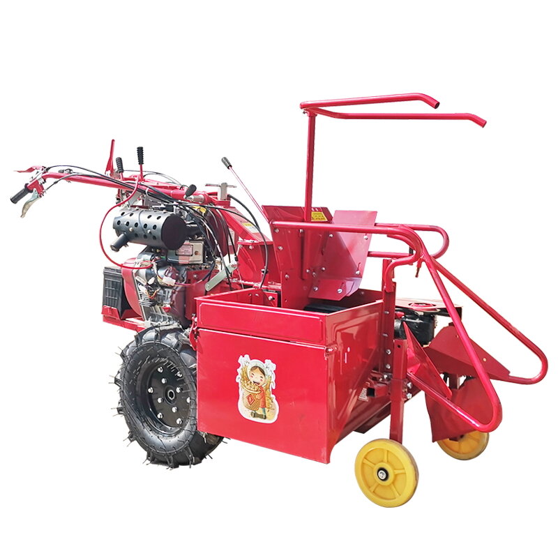 Dieselmotor Nieuwste Kleine Huishoudelijke Oogsten Enkele Rij Ridge Stro Landbouw Wandelen Tractor Maiskolvenplukker