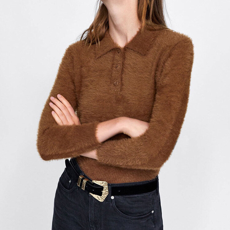 MRMT-suéter feminino de malha solta de gola redonda, camisa feminina, novo em marca, 2024