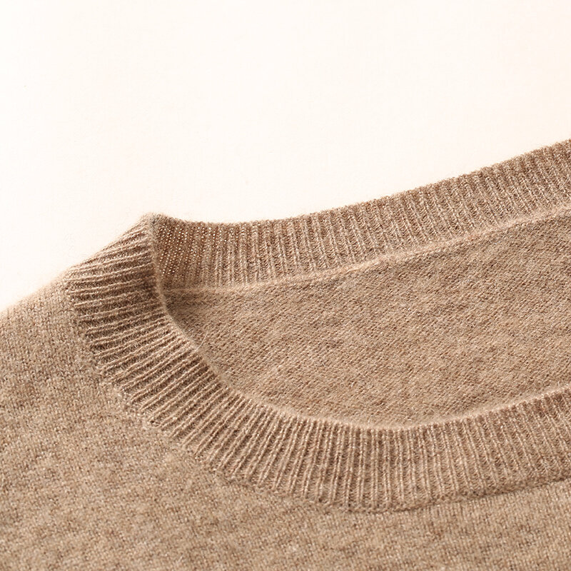 Женский свитер из козьего кашемира с круглым вырезом, 100% чистая коза, вязаные пуловеры, женские мягкие теплые Джемперы, ткань с длинным рукавом, зима
