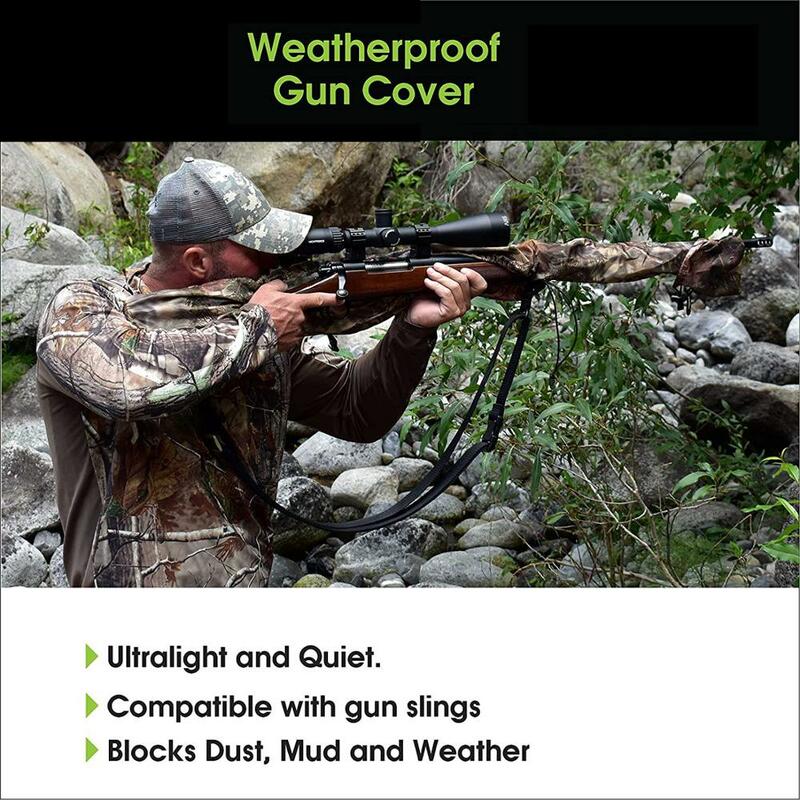 Gun Slicker Scoped Rifle Case, Water Resistance Camo Shotgun Case, Rifle Sleeve Cover Fast Gun Case for Shooting Hunting