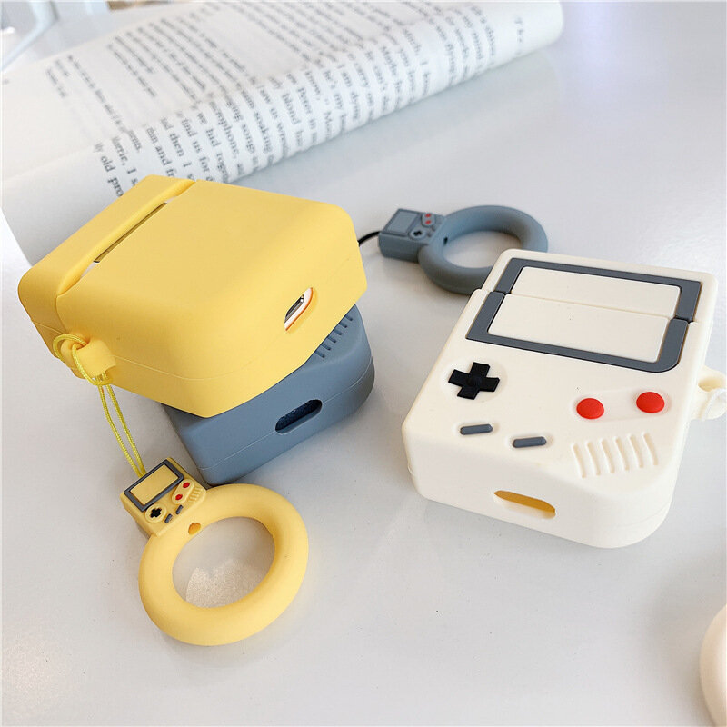For AirPods Case Silicone Cute 3D Wireless Bluetooth Retro Game Machine Headphones For Apple Airpods 2 Earphone Protective Cover