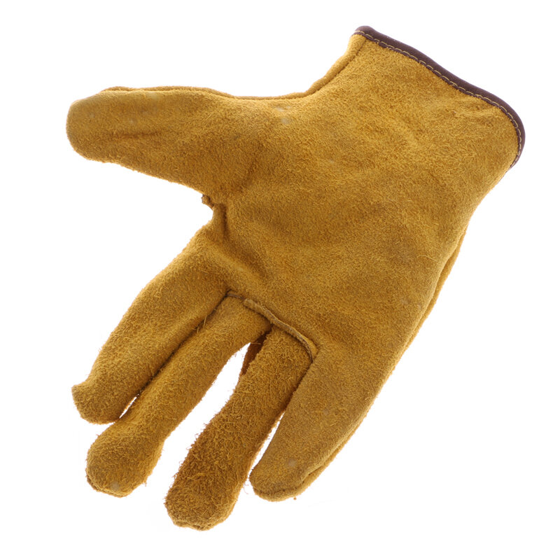 1 paio di guanti protettivi di sicurezza in pelle bovina saldatura saldatore riparazione del lavoro resistente all'usura
