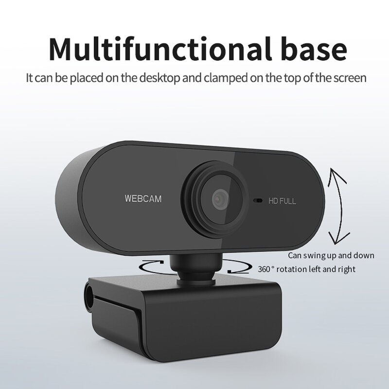 Webcam 1080p hd com microfone, usb, para pc, computador, mac, laptop, transmissão ao vivo, skype mini
