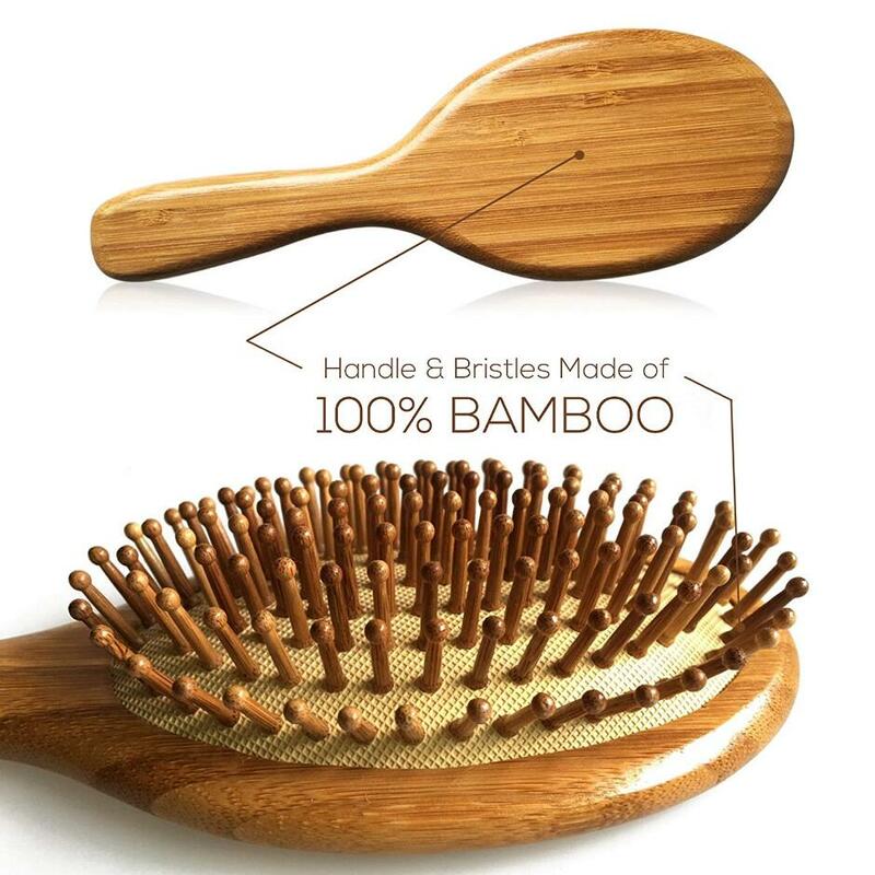 Brosse à cheveux professionnelle en bambou, 1 pièce, peigne en bois, coussin de pagaie, perte de cheveux, massage, soins du cuir chevelu