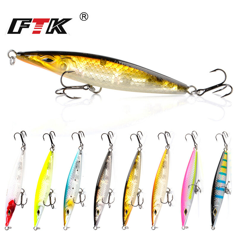 FTKFloating Pencil Fishing Lure Stickbait Wobblers Topwater Baits Long Casting Hard Lure For fish Seabass 90mm/110mm/130mm/150mm