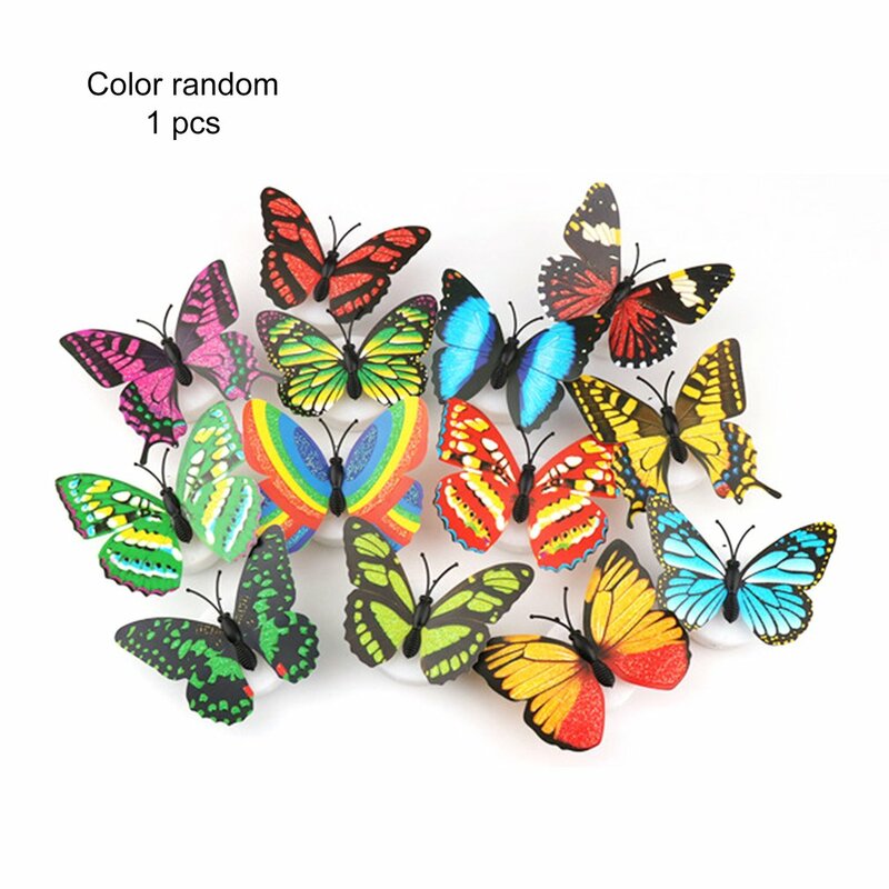 Creative Cute 3D Butterfly LED Light Color Changing Night Light Home Room Desk Wall Decor For Bedroom Random Color